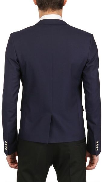 Dior Homme Two Silver Buttons Wool Toile Jacket in Blue for Men (navy ...