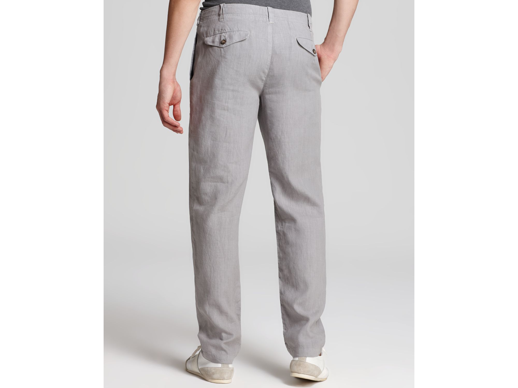 Vince Linen Drawstring Pants in Gray for Men - Lyst