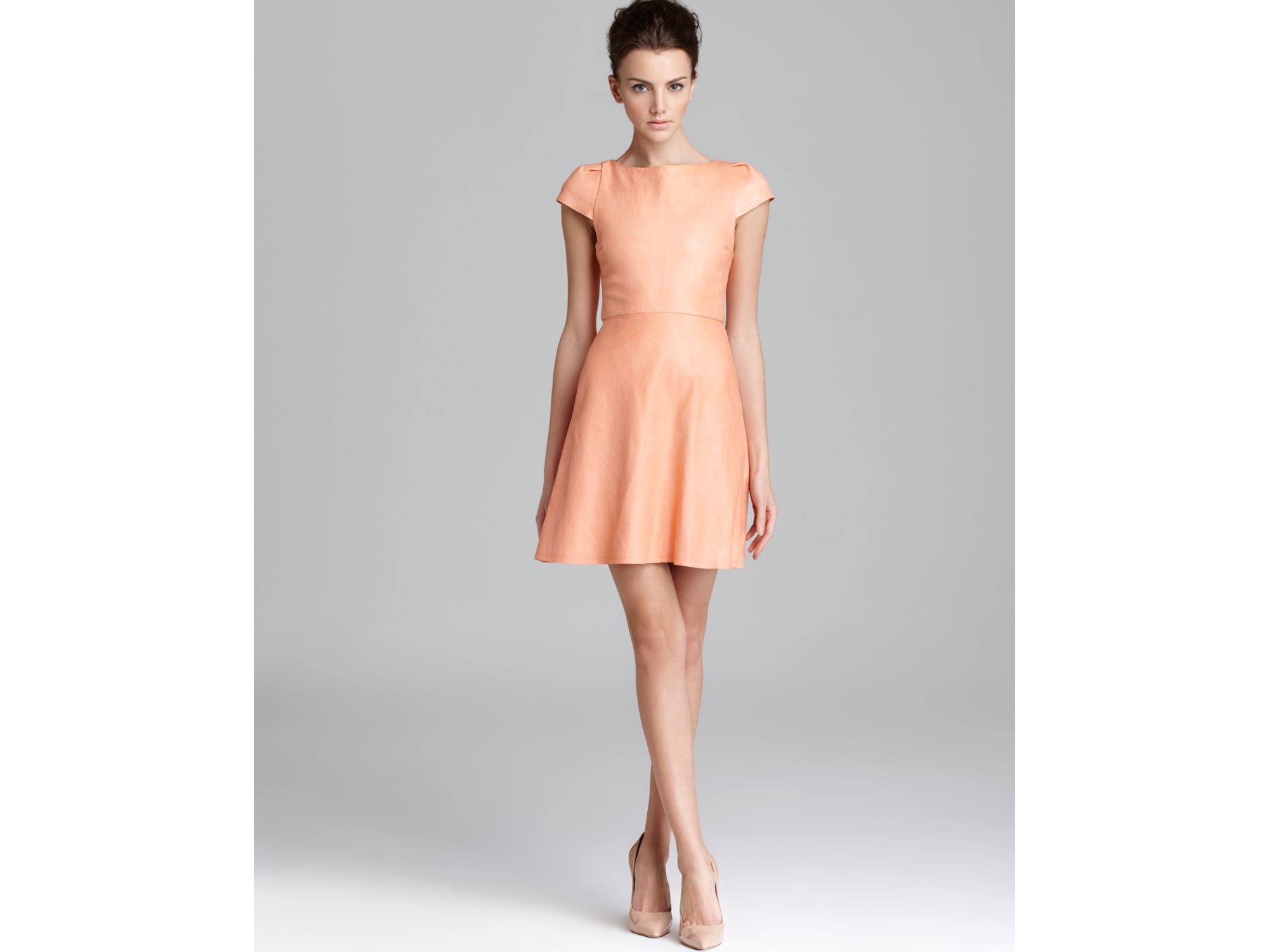 peach a line dress