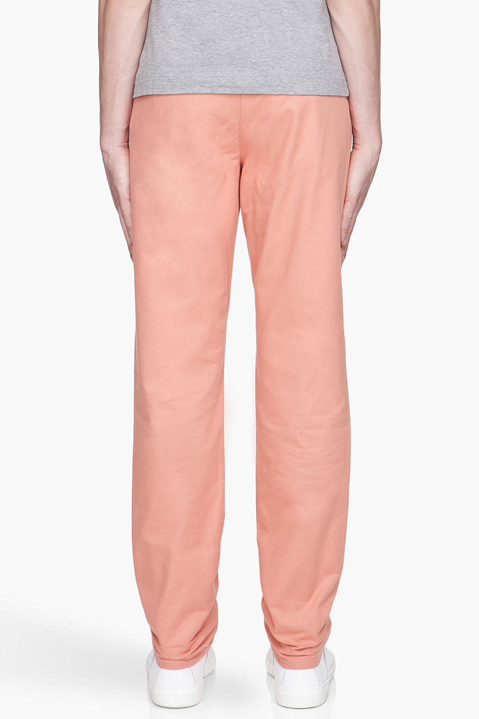 A.P.C. Pastel Peach Classic Gabardine Sport Trousers in Pink for Men - Lyst