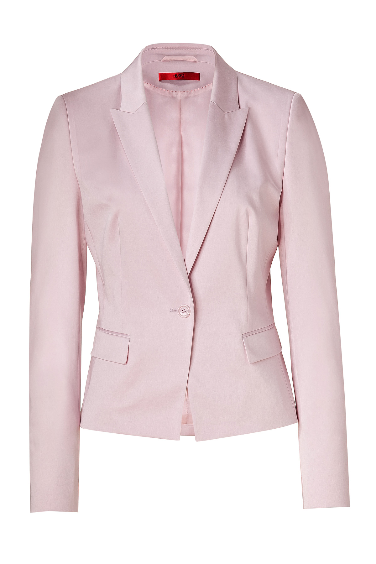 Lyst Hugo Light Pastel Pink Stretch Cotton Alotte Blazer in Pink
