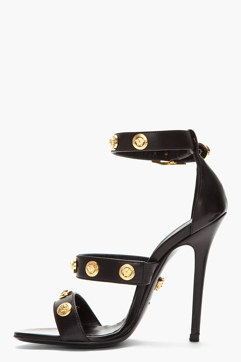 gold versace heels