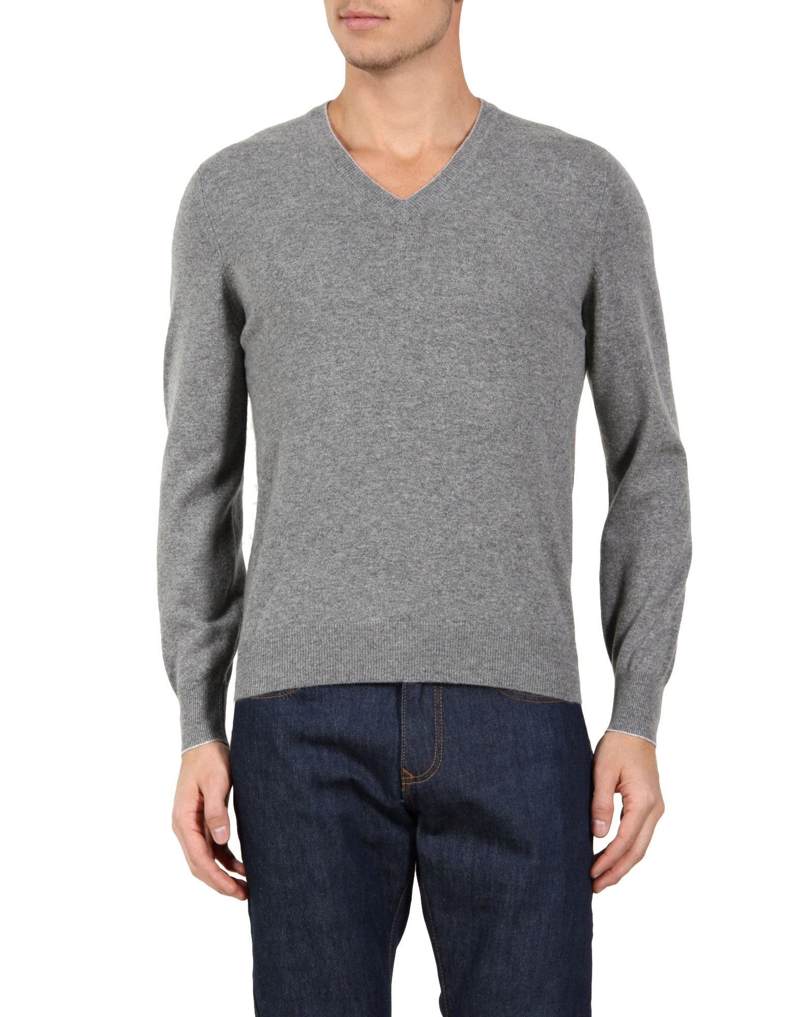 Brunello cucinelli Cashmere Sweaters in Gray for Men (grey) | Lyst