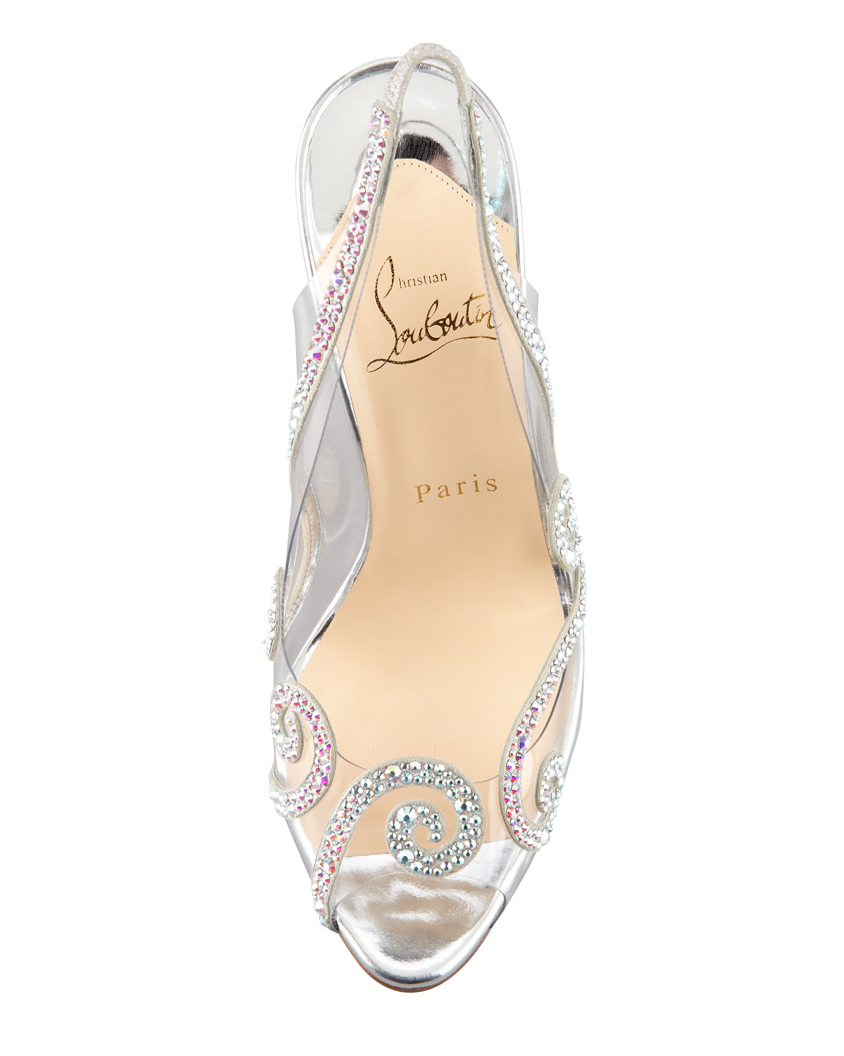 Christian louboutin Au Hameau Clear Crystal Swirl Red Sole ...  