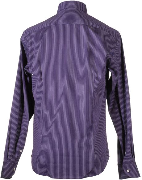 Enrico Coveri Long Sleeve Shirts in Purple for Men | Lyst