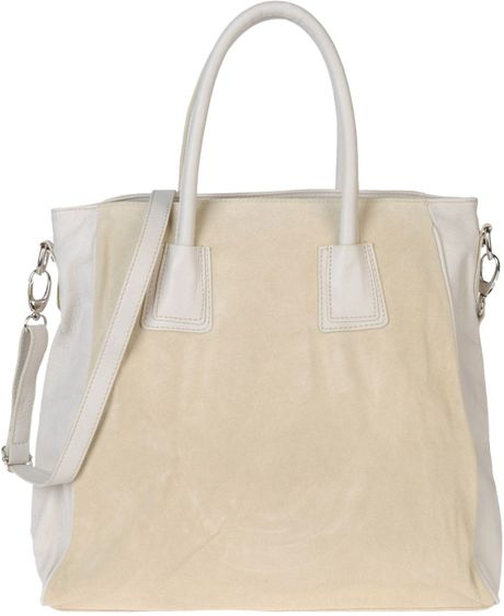 Jean Louis Scherrer Large Leather Bags in White (ivory) | Lyst