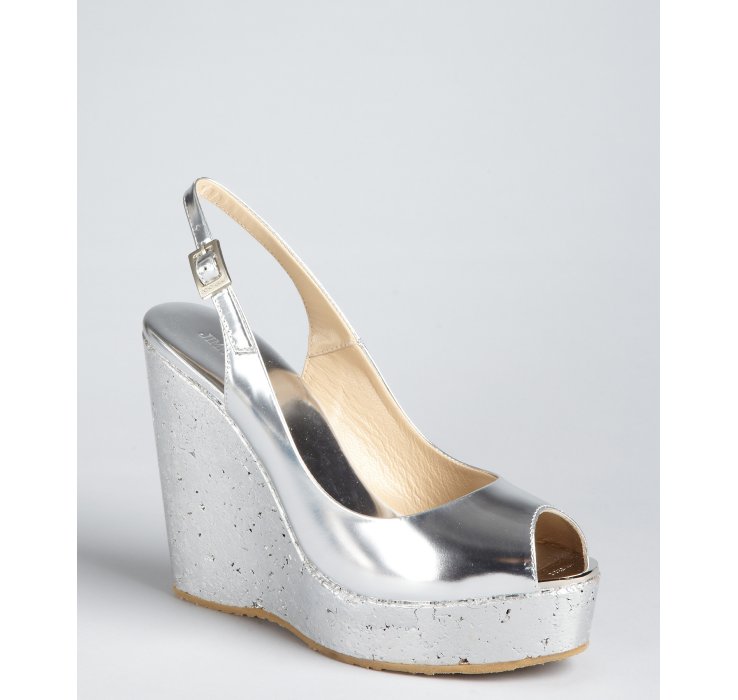 metallic silver wedges metallic silver wedges