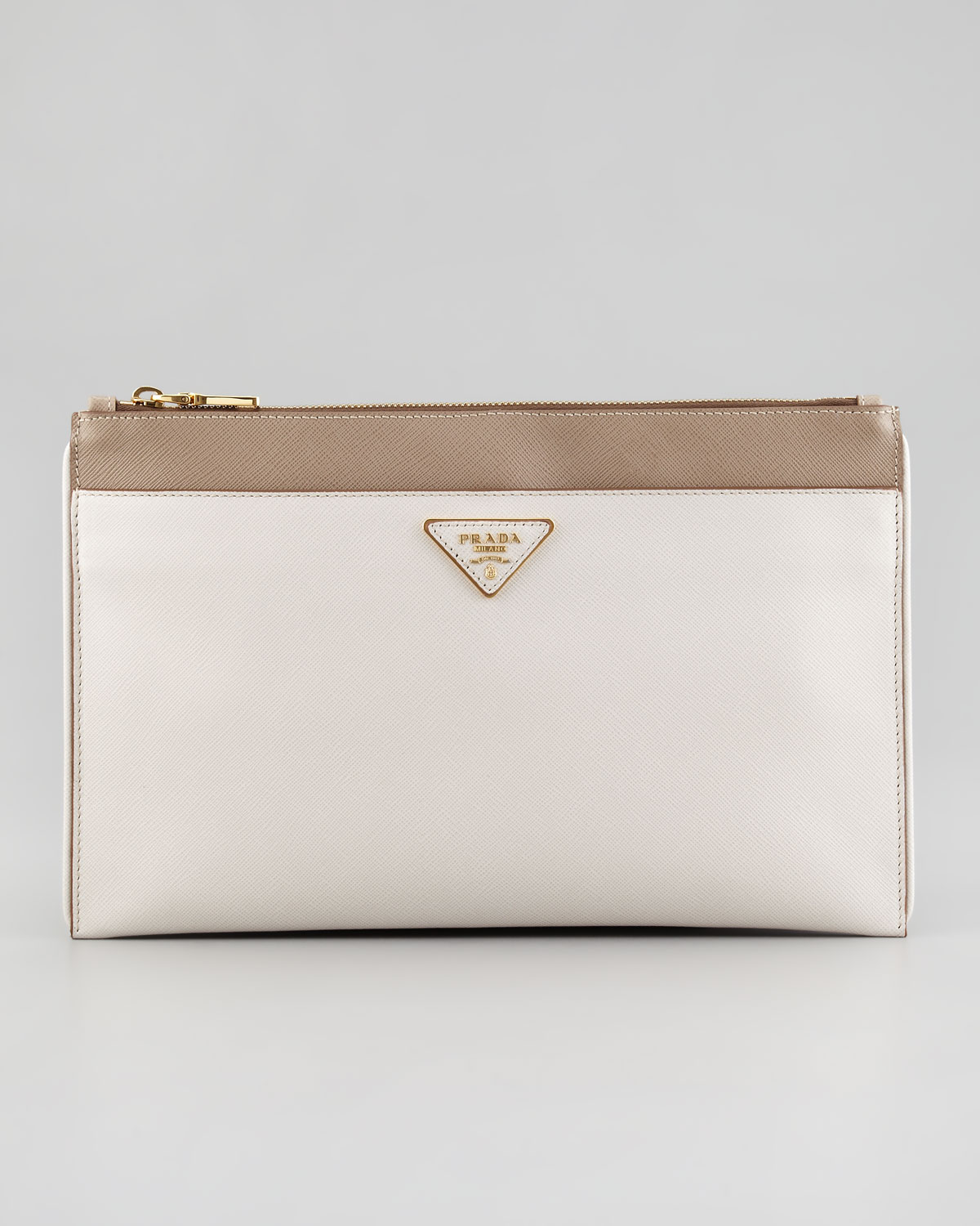 prada white clutch