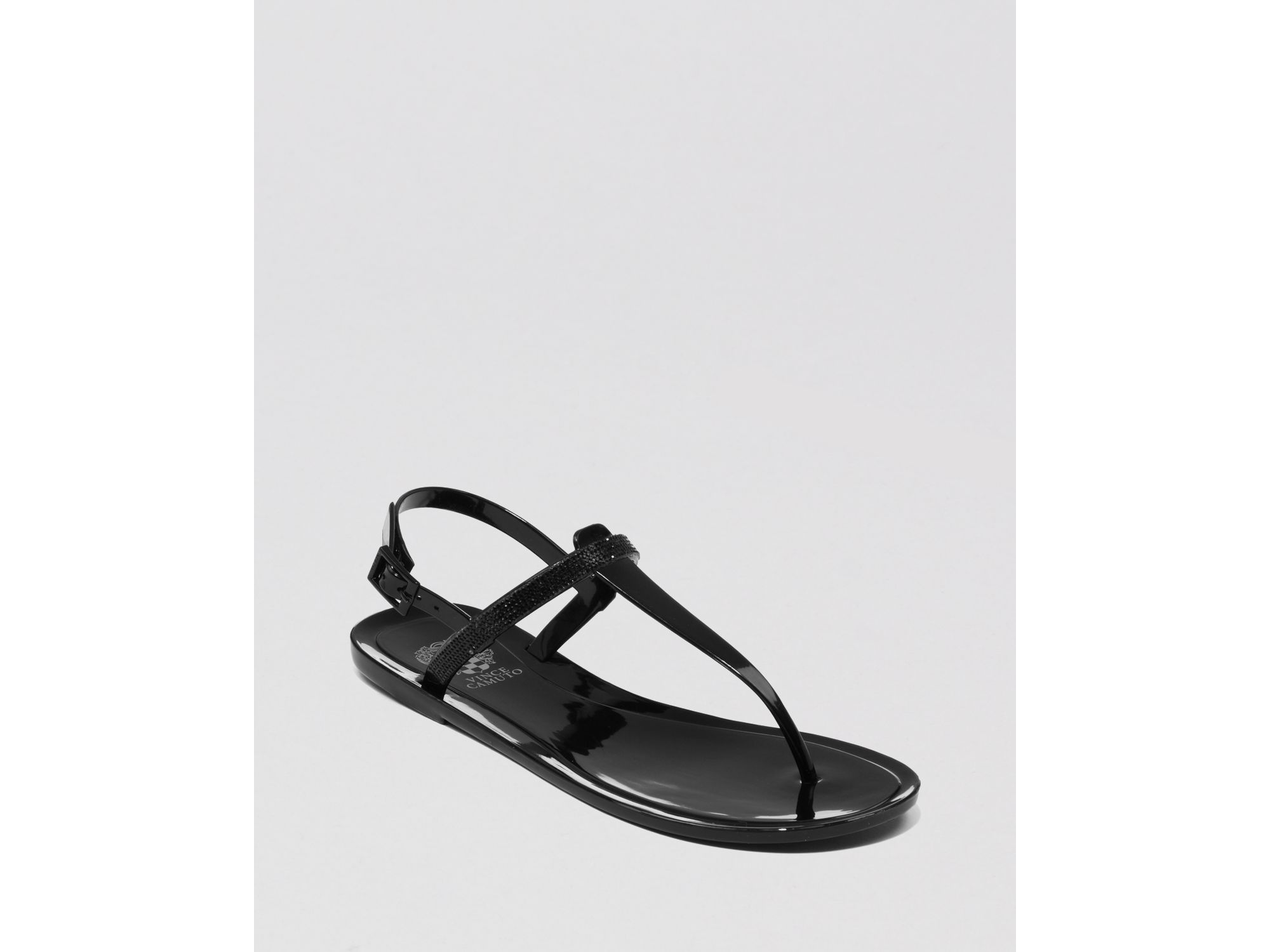 black jelly flip flops