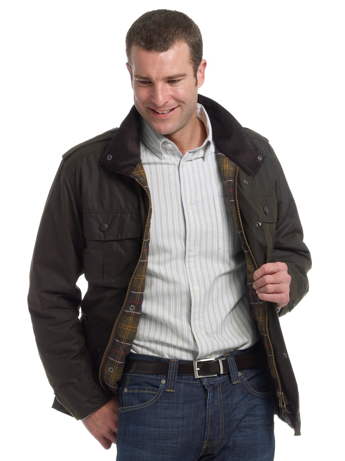 Barbour Trooper Wax Jacket in Grey for Men - Lyst