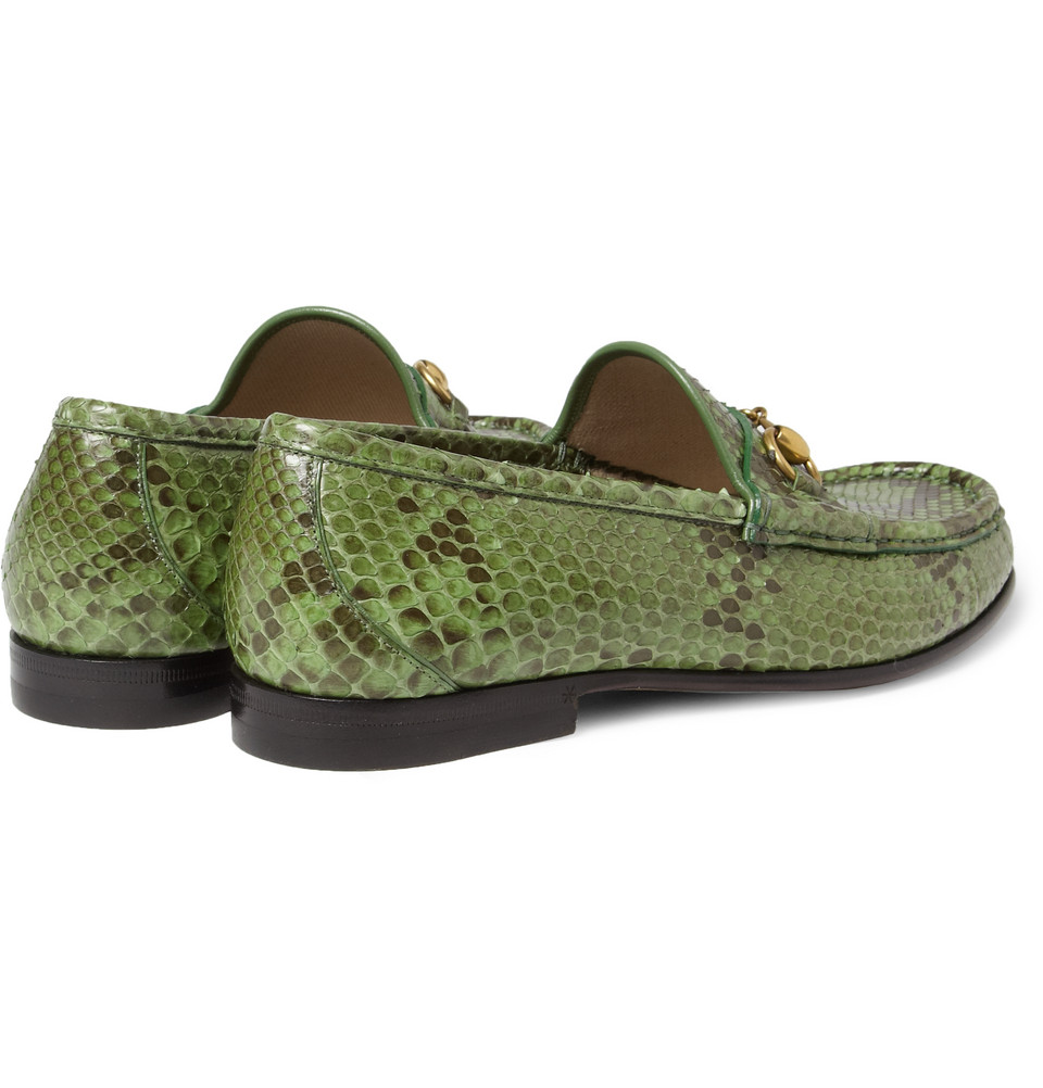 snakeskin gucci loafers