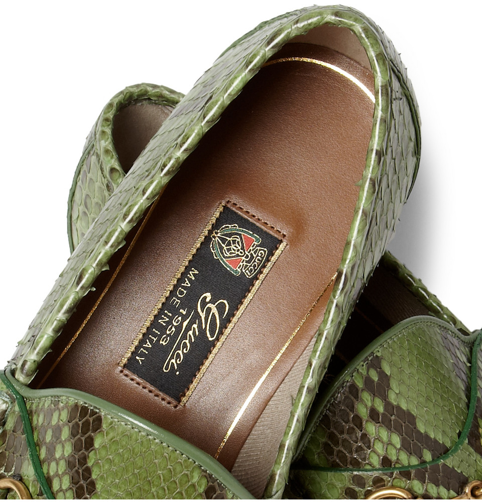 gucci python loafer