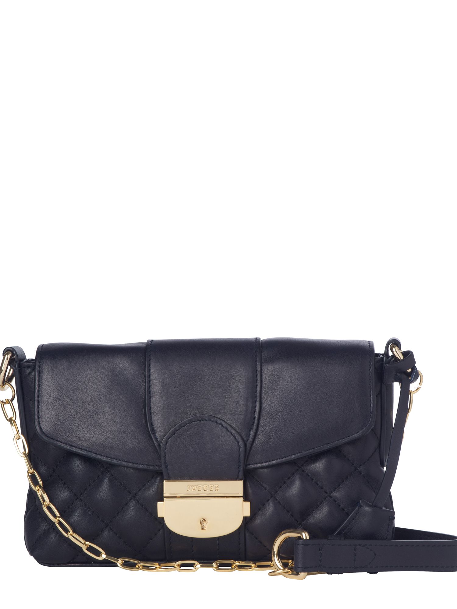 Jaeger Mimi Small Quilted Chain Bag in Blue (navy)