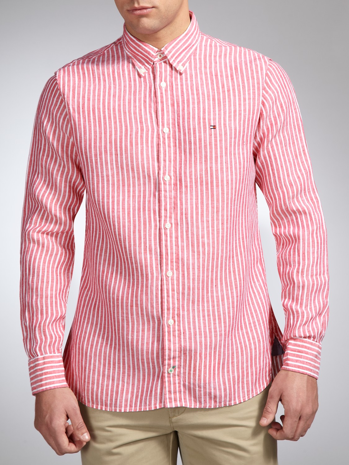 Tommy Hilfiger Long Sleeve PURE LINEN Shirt ~ NAVY