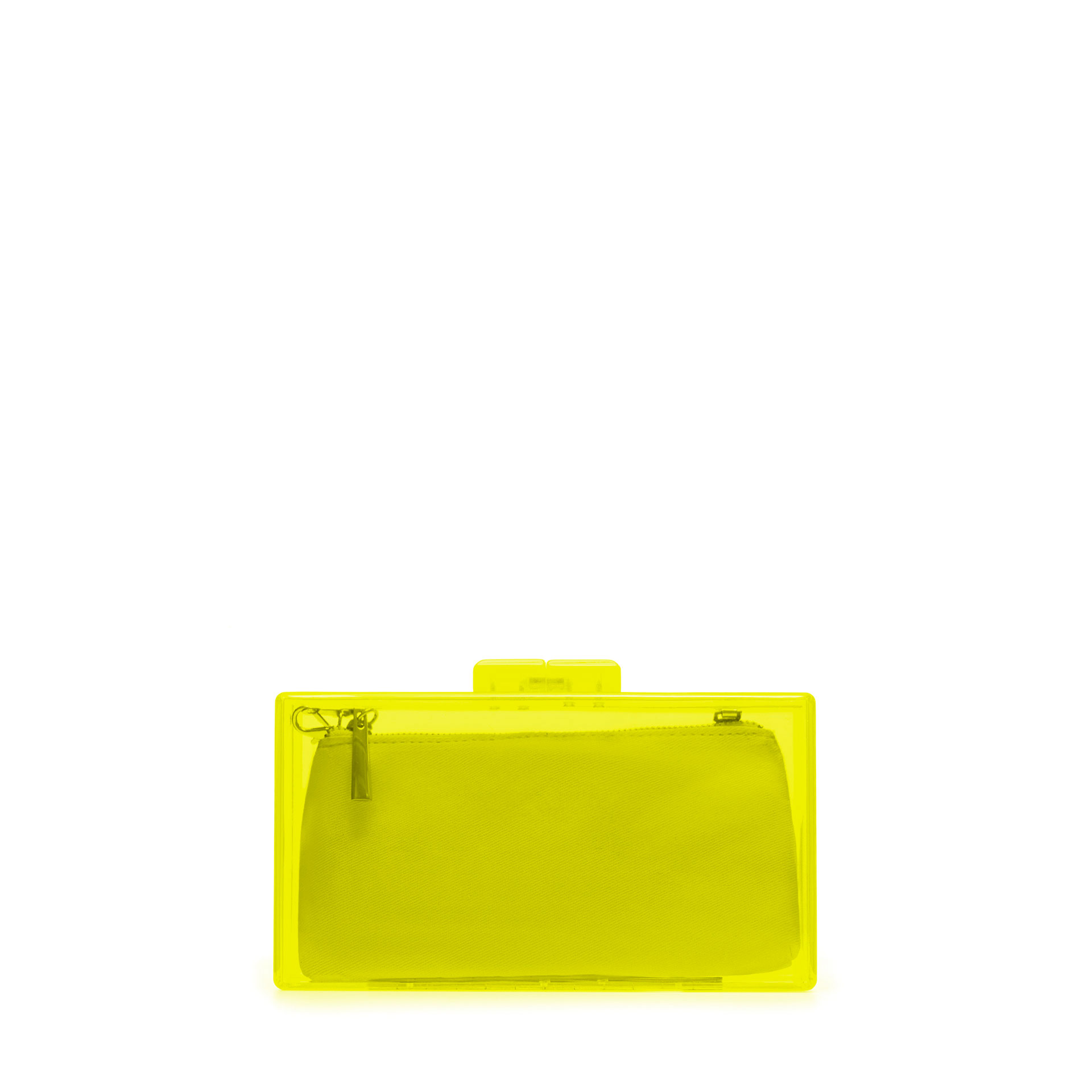 Zara Neon Box Clutch in Yellow Lyst