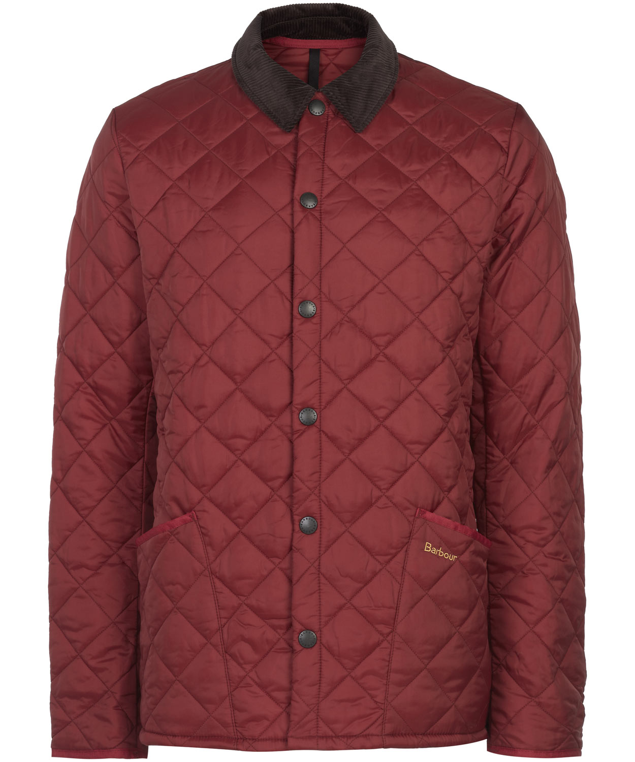 barbour quilted jacket red
