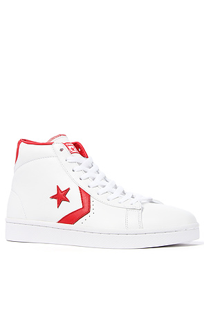 Converse The Pro Leather Sneaker in White Varsity Red for Men - Lyst