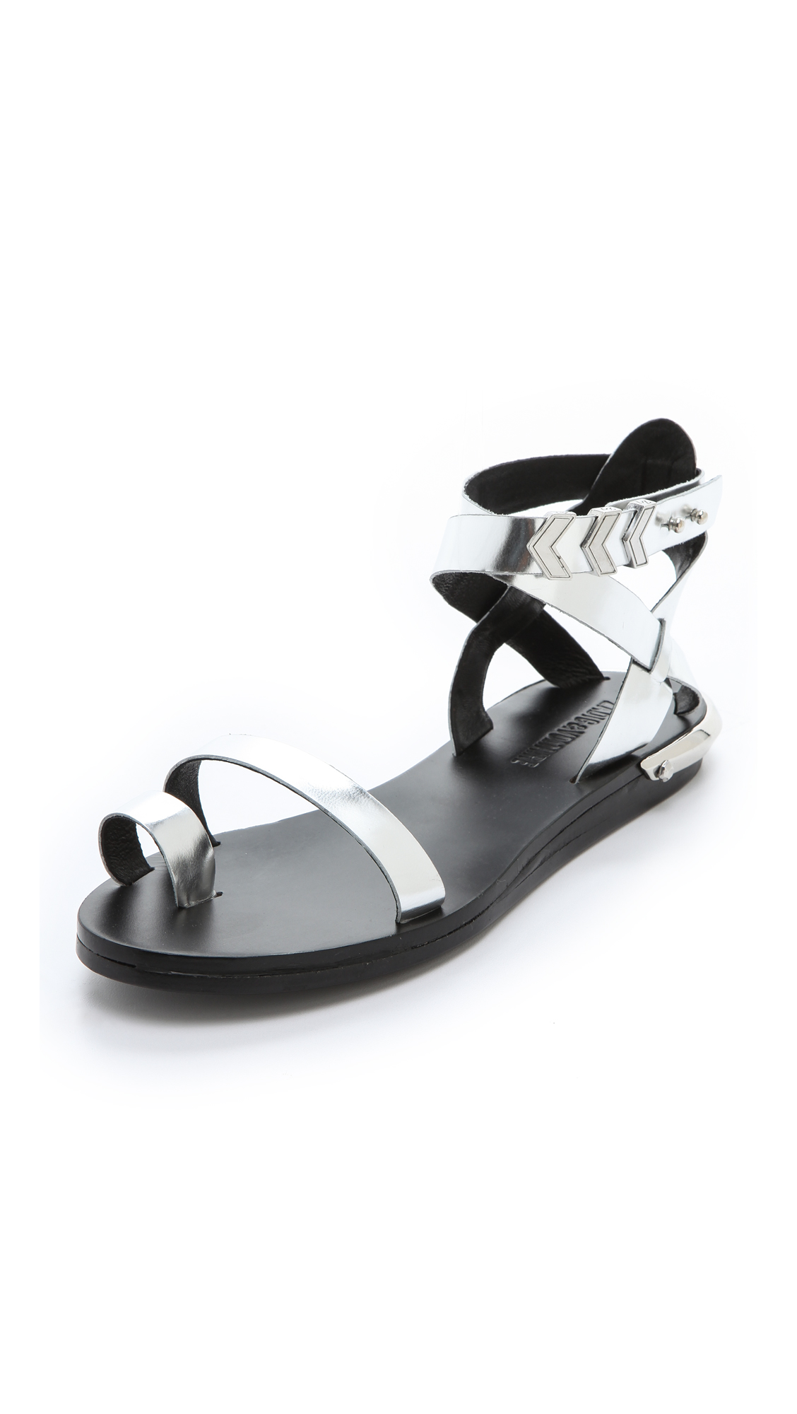 Lyst Zadig & voltaire Pert Metallic Sandals in Metallic