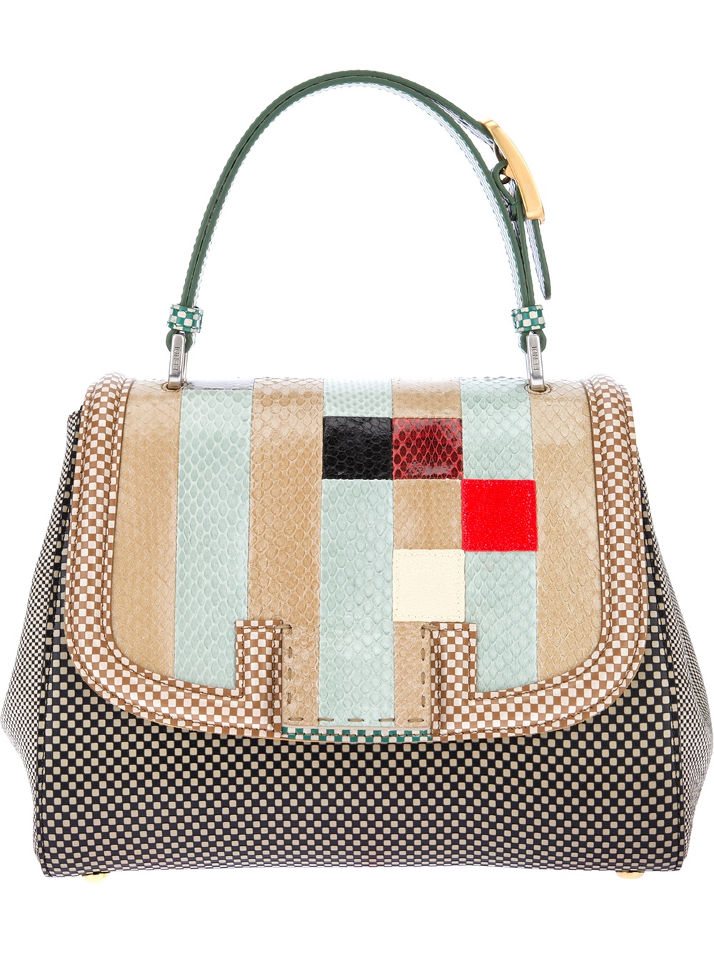 Fendi Silvana Leather Bag With Stingray Detail in Multicolor ...