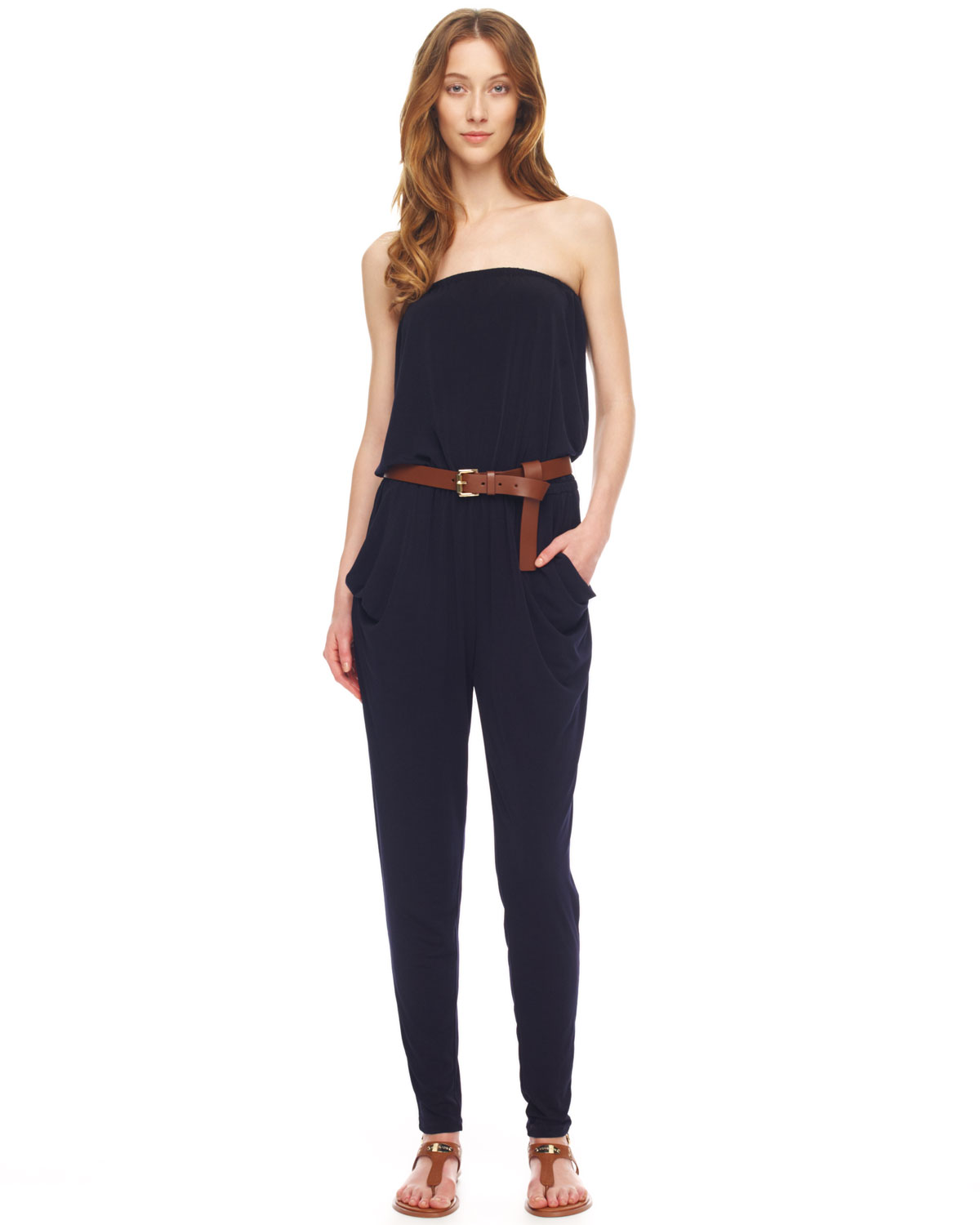 michael kors strapless jumpsuit