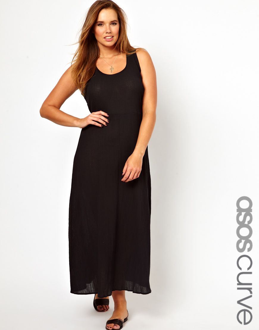 Lyst - Asos Maxi Dress in Cheesecloth in Black
