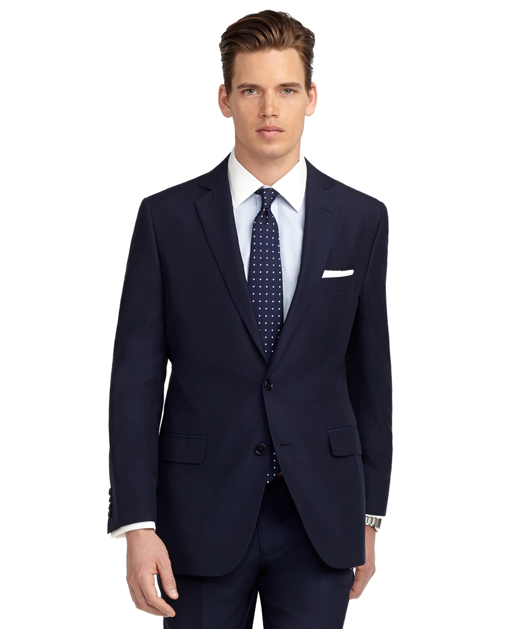 Brooks Brothers Fitzgerald Fit Solid Navy Suit in Blue for Men - Lyst