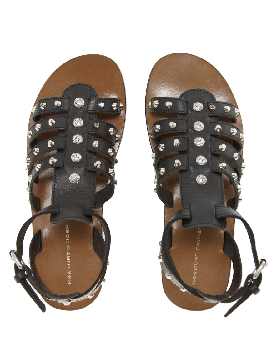 kurt geiger black flat sandals