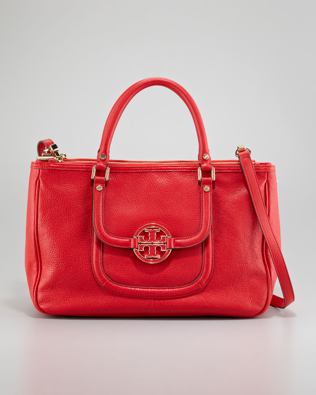 Tory burch Amanda Double Zip Tote Bag in Red | Lyst