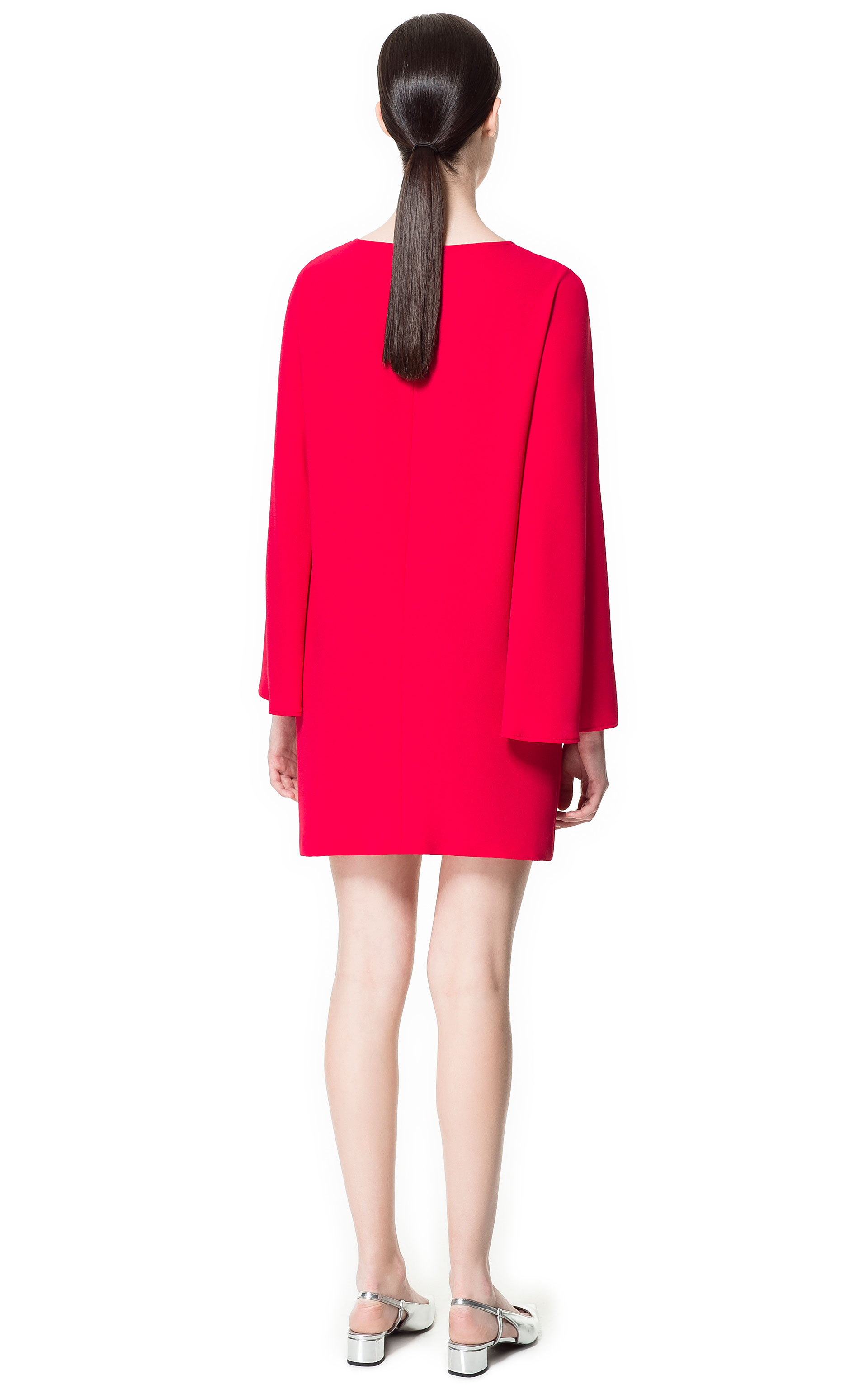 Zara Dress with Cape Sleeve in Pink Lyst