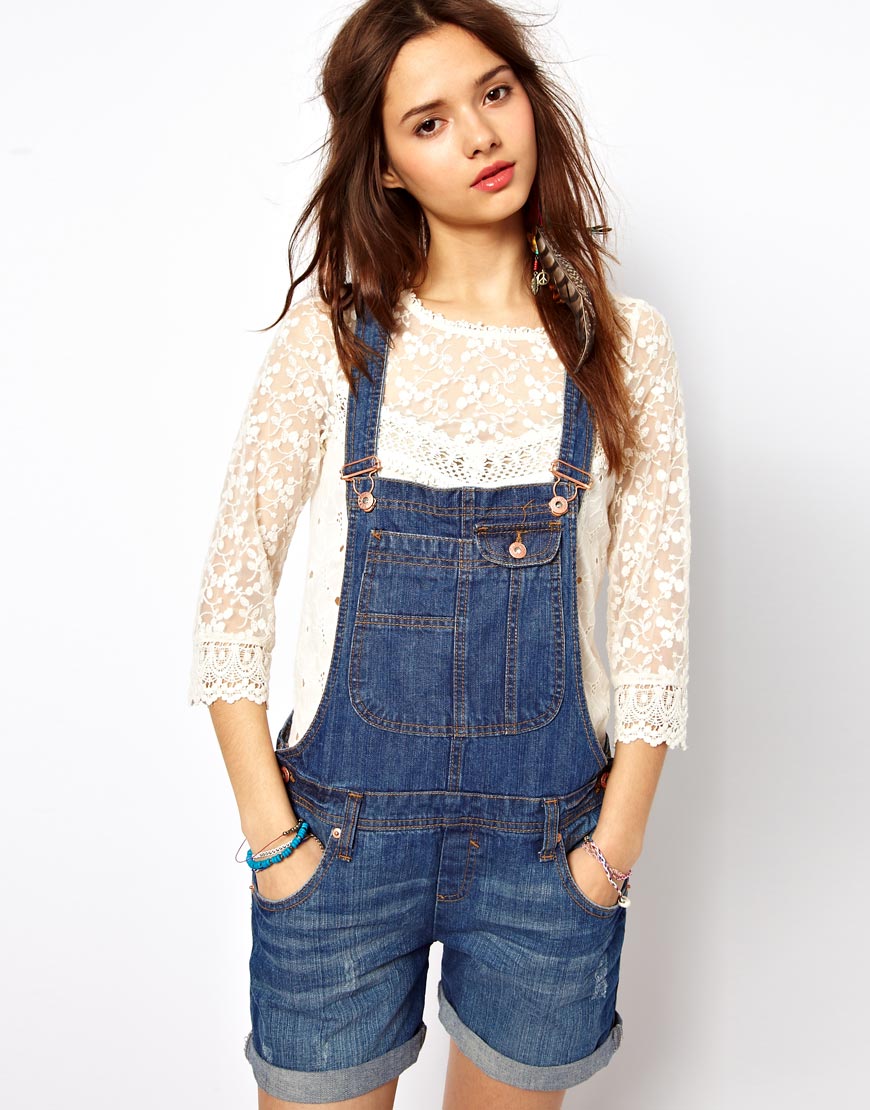 river island denim playsuit