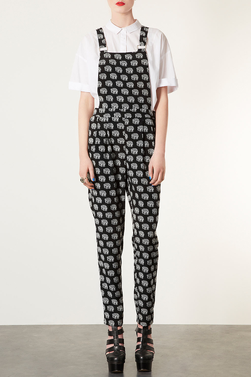 black dungaree jumpsuit