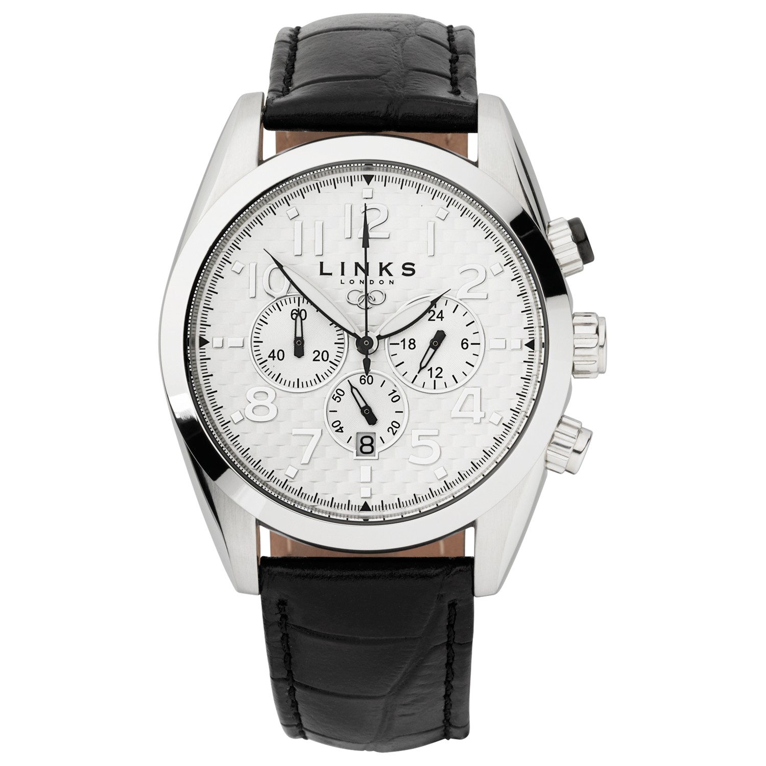 Links Of London Noble Mens Classic Chronograph Watch In Black Silver Black For Men Lyst