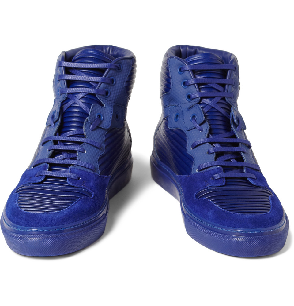 Balenciaga Paneled Suede High Top Sneakers in for Men | Lyst