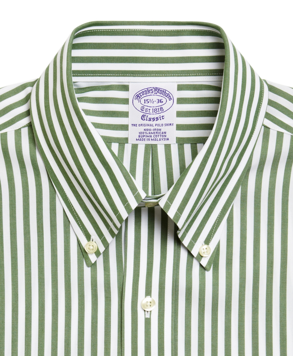 Brooks Brothers Supima Cotton Noniron Traditional Fit Wide Stripe Dress