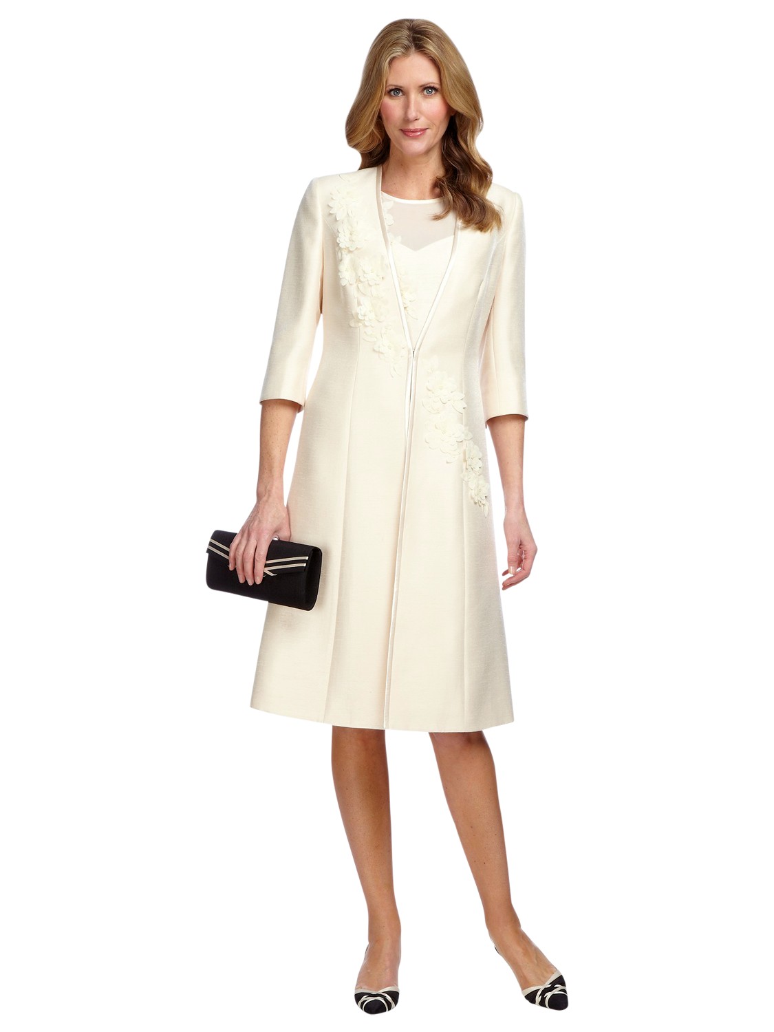 Jacques Vert Dress Coat in Cream (White 