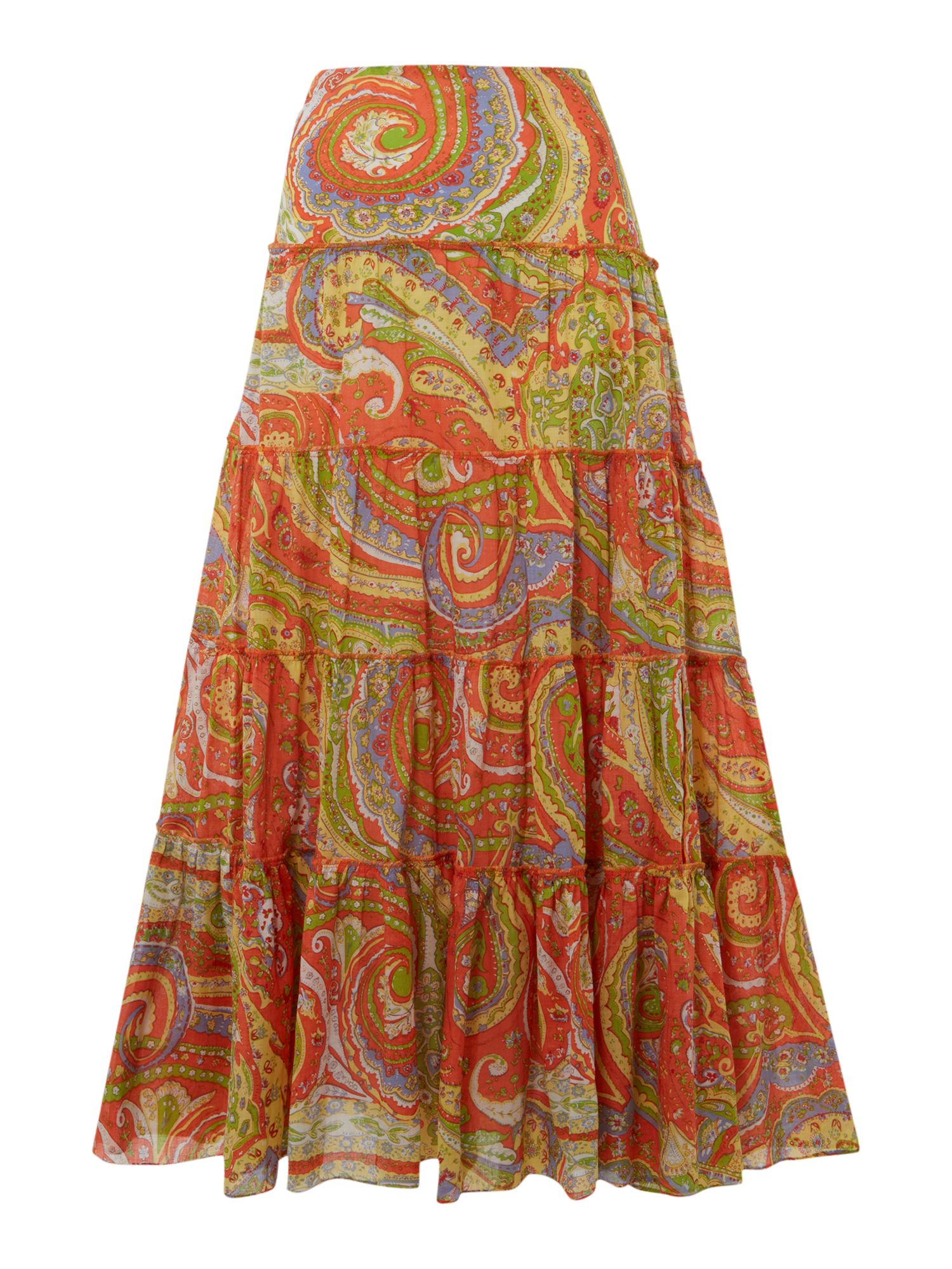 Lauren By Ralph Lauren Floor Length Tiered Skirt in Multicolor (multi ...