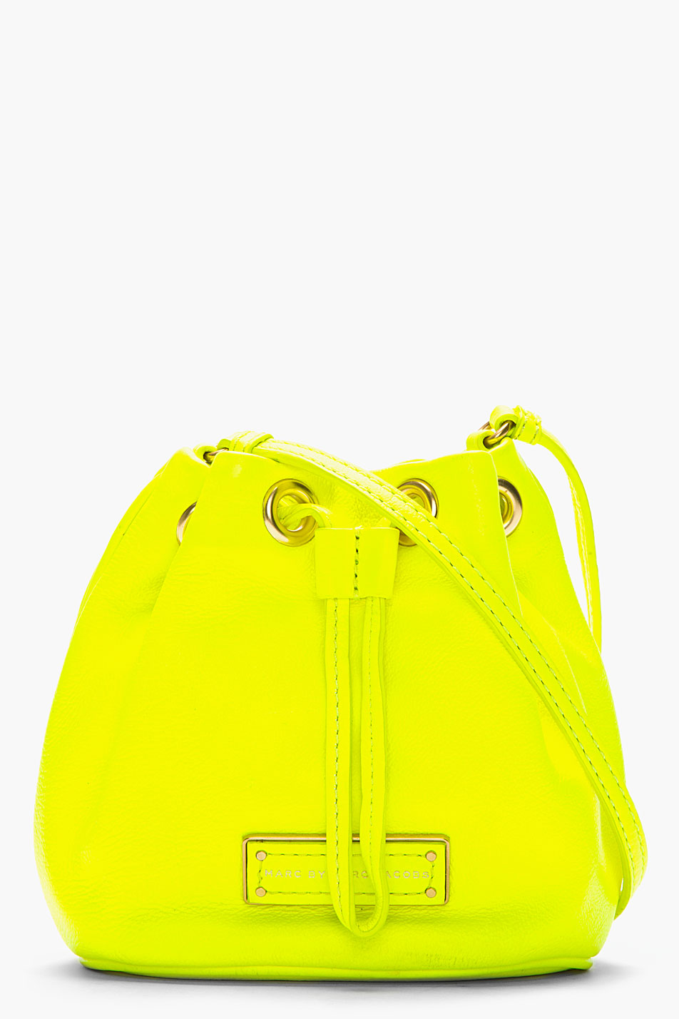 Lyst - Marc By Marc Jacobs Mini Neon Yellow Leather Too Hot To Handle Drawstring Bag in Yellow