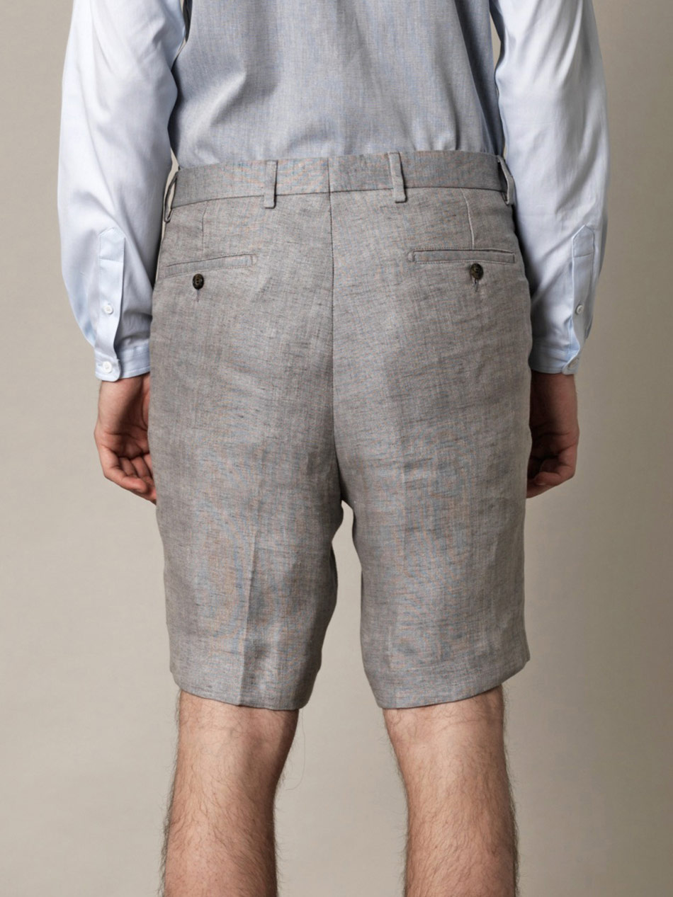 AMI Linen Bermuda Shorts in Grey (Gray) for Men Lyst