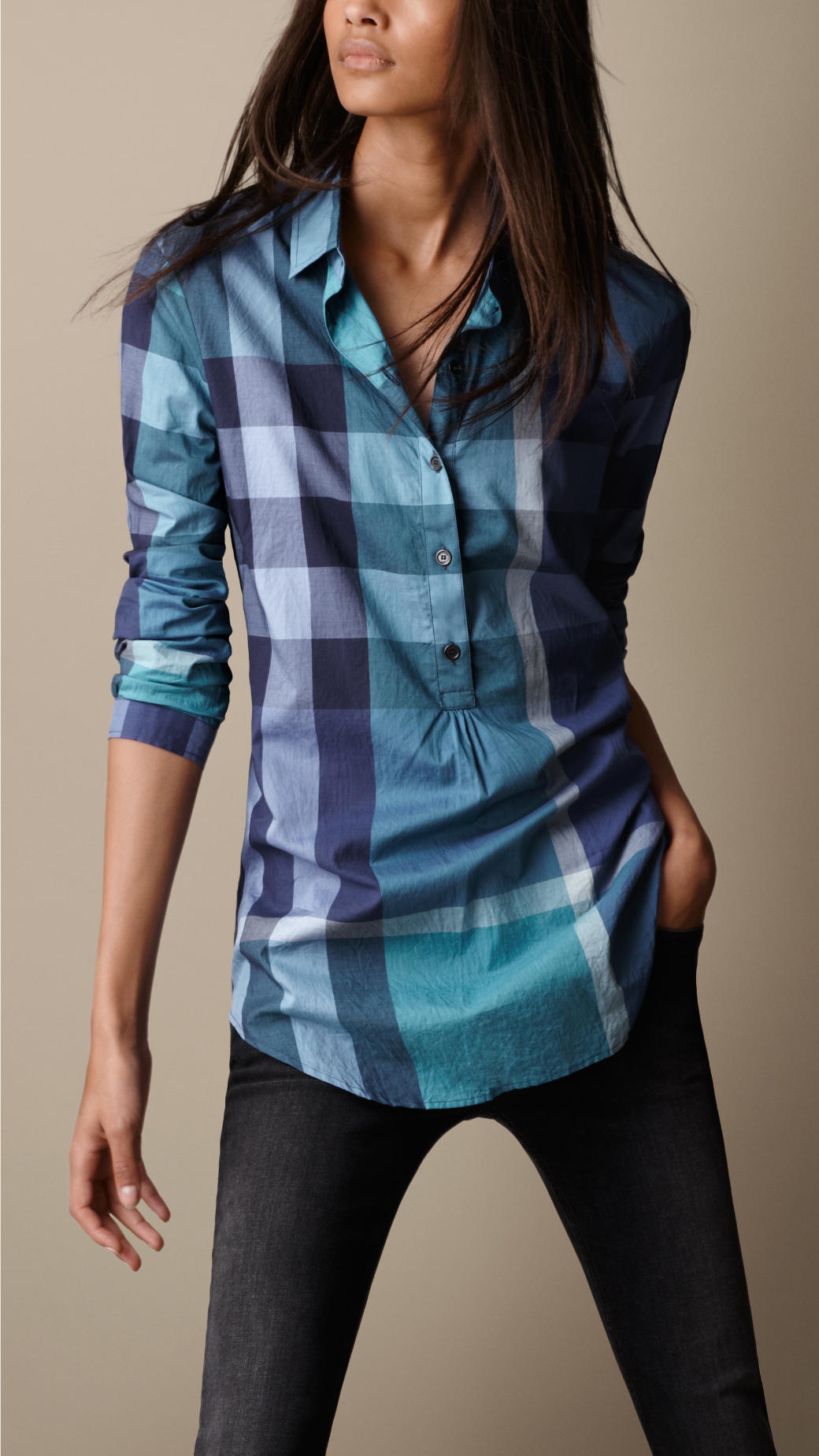 burberry shirt womens blue