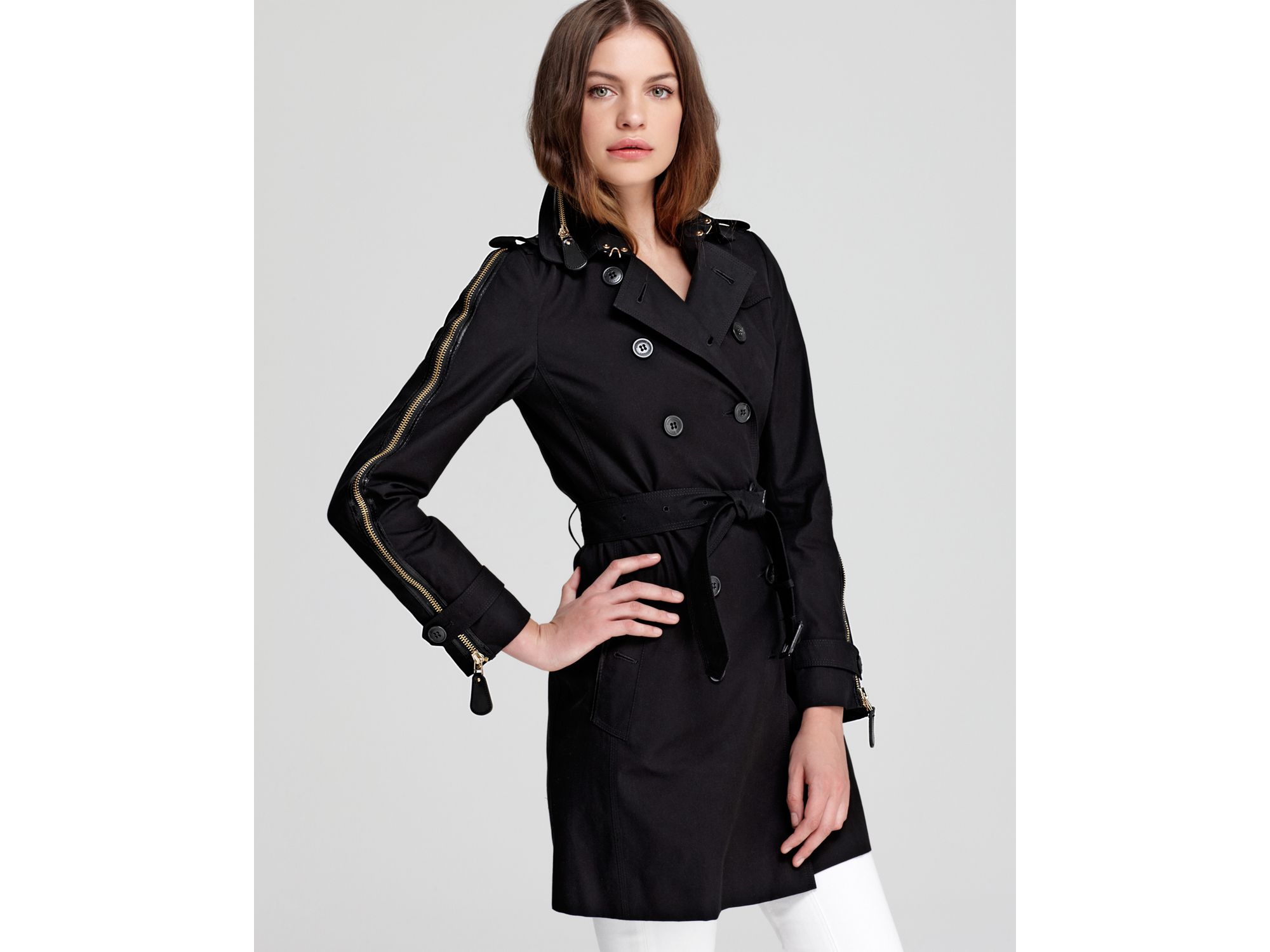 zipper trench coat