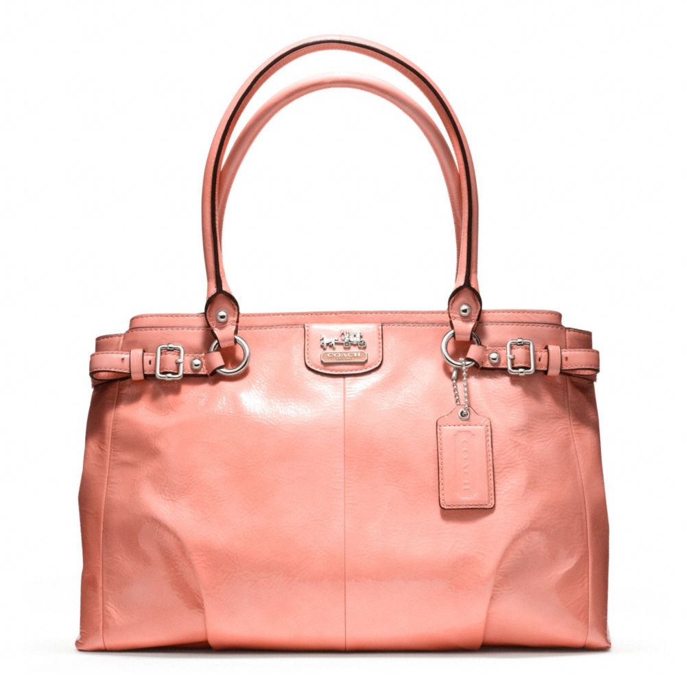 COACH Madison Patent Kara Carryall in sv/Peach (Pink) | Lyst