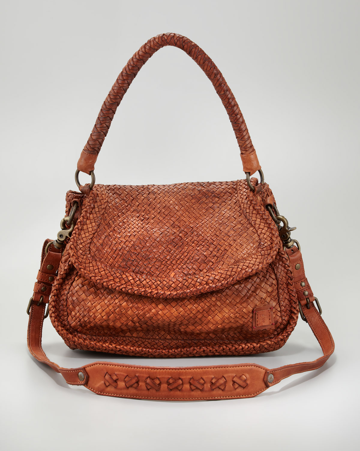 Frye Norah Woven Shoulder Bag in Cognac (Brown) - Lyst