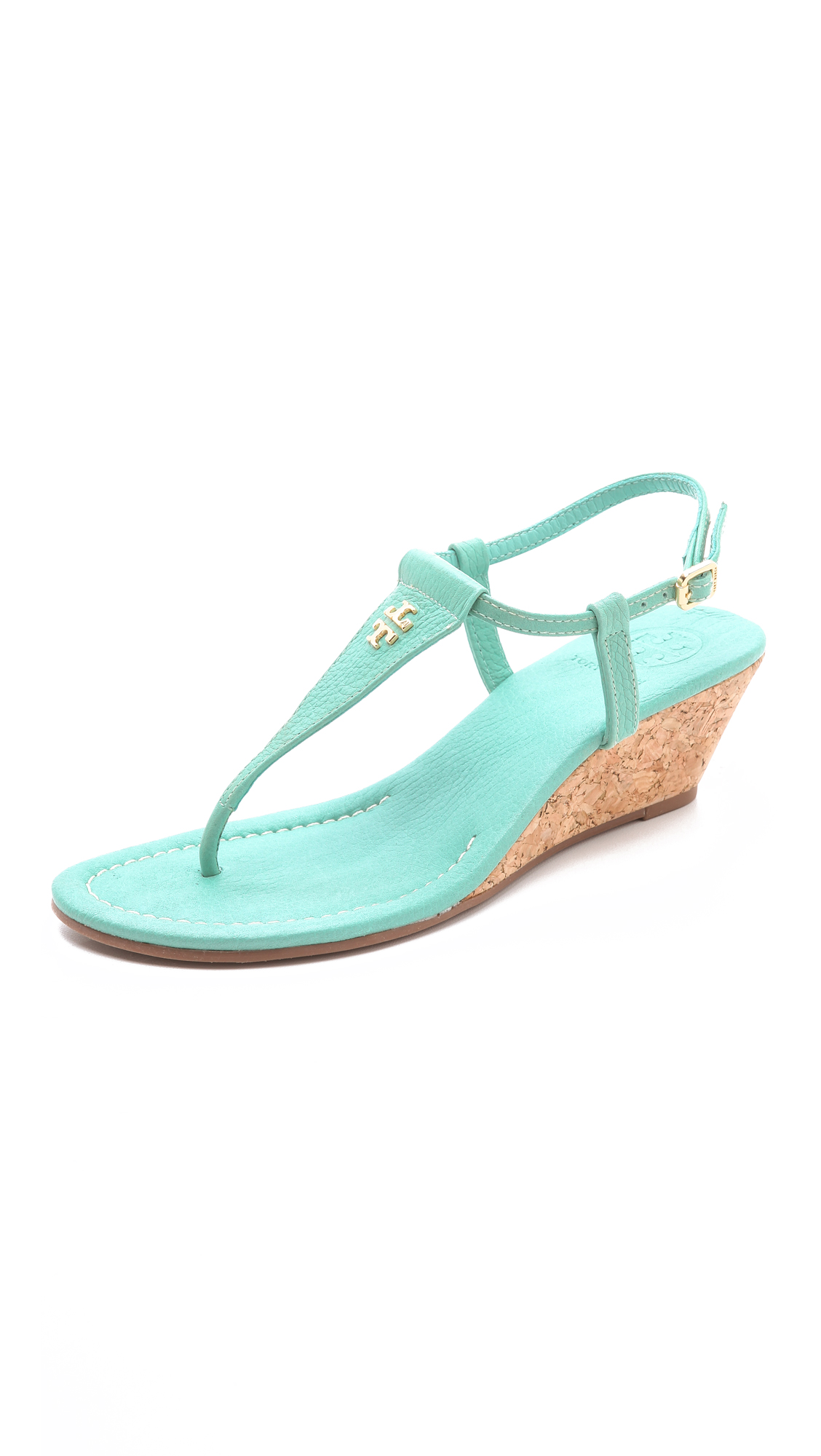 Tory Burch Britton Wedge Thong Sandals in Mint (Green) - Lyst