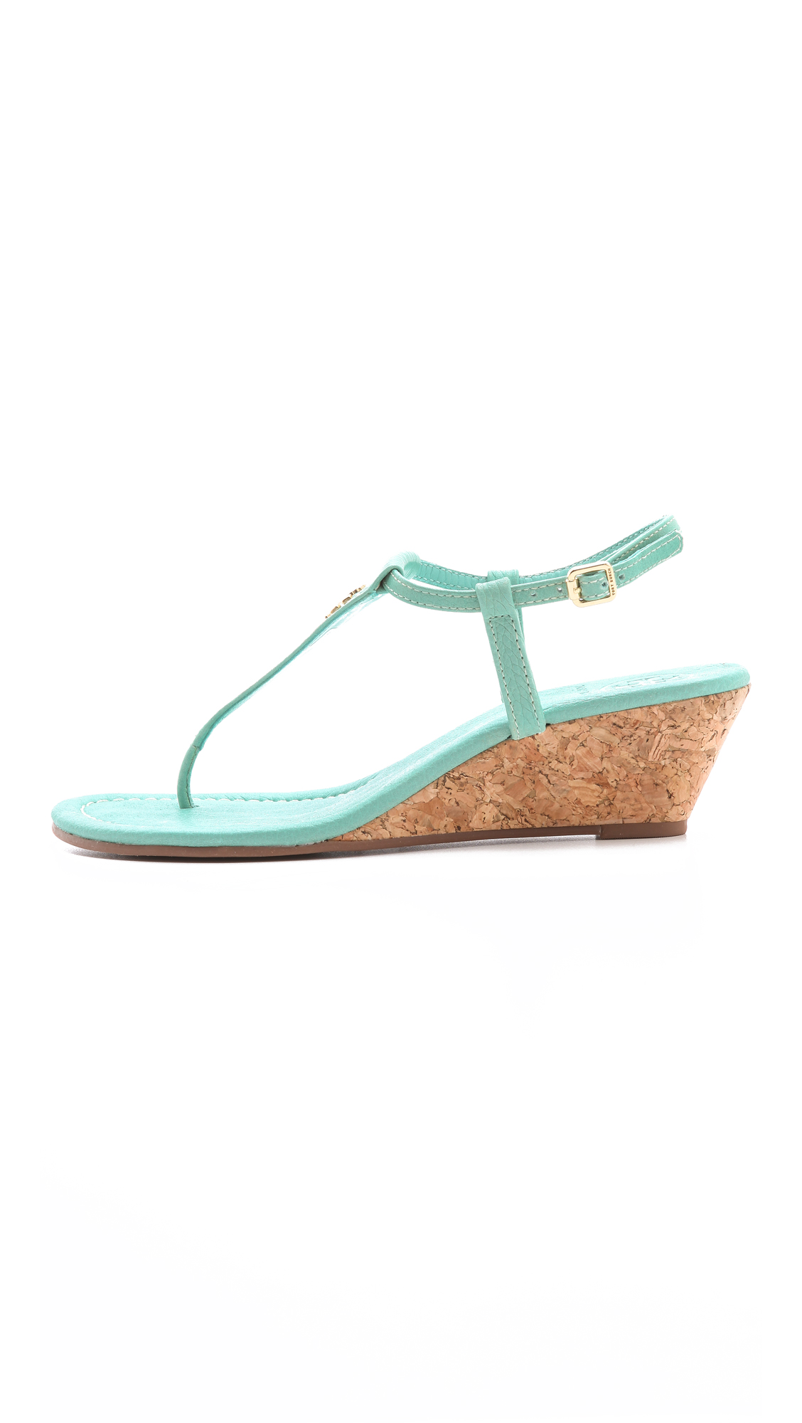 Tory Burch Britton Wedge Thong Sandals in Mint (Green) - Lyst