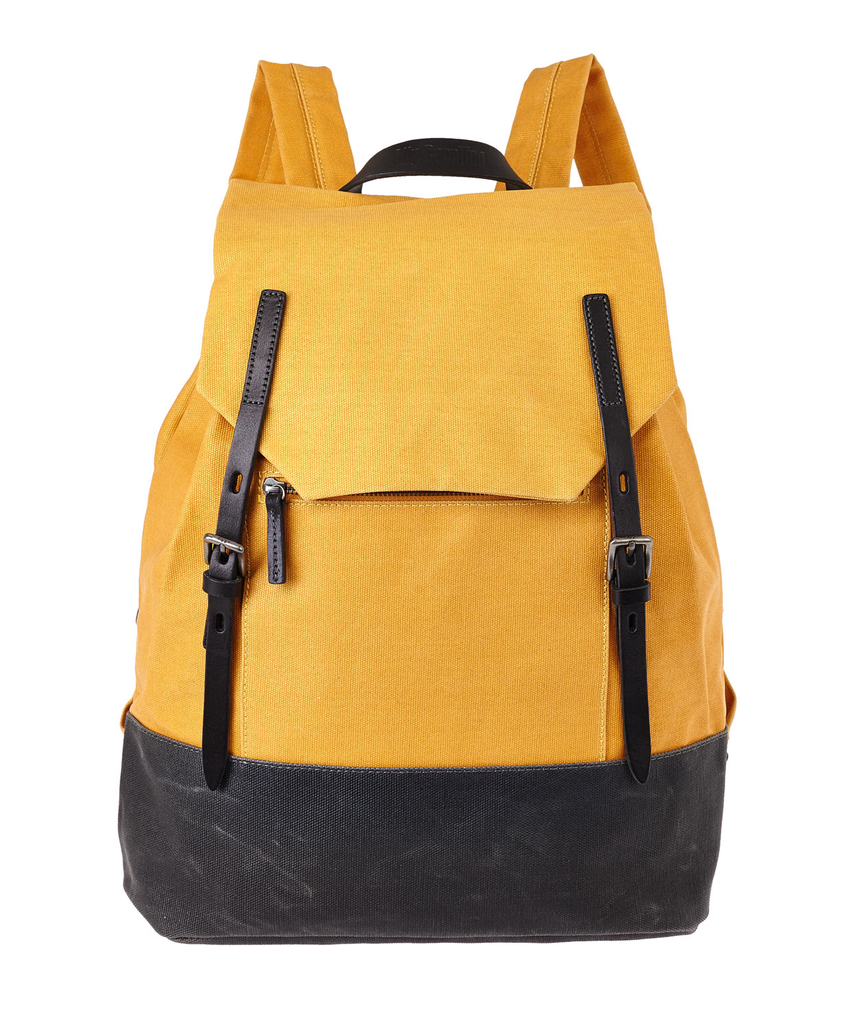 Mustard Yellow Leather Backpack | IUCN Water