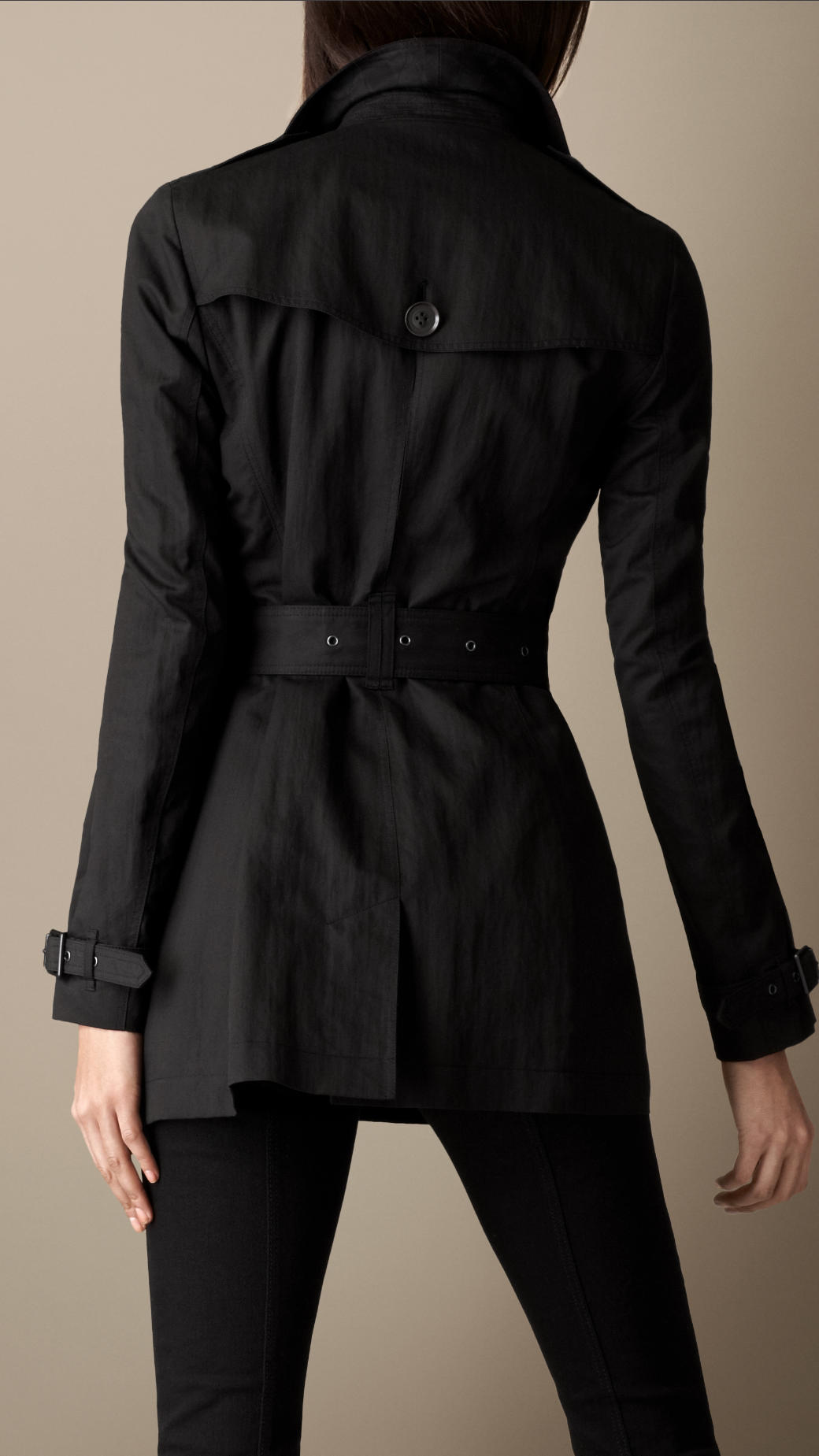 Burberry Brit Short Technical Cotton Trench Coat in Black - Lyst