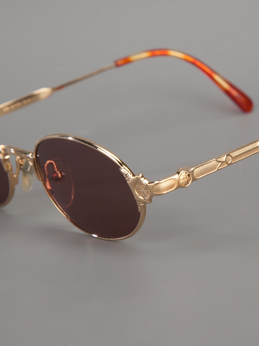 Jean paul gaultier Oval Frame Sunglasses in Silver Lyst