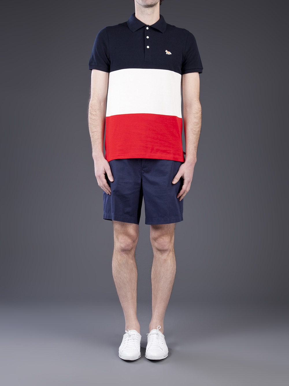 Lyst - Maison KitsunÃ© Tricolor Polo Shirt for Men