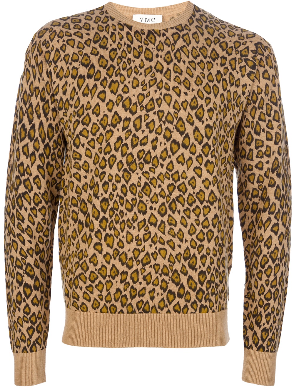 YMC Leopard Print Sweater in Brown for Men | Lyst UK