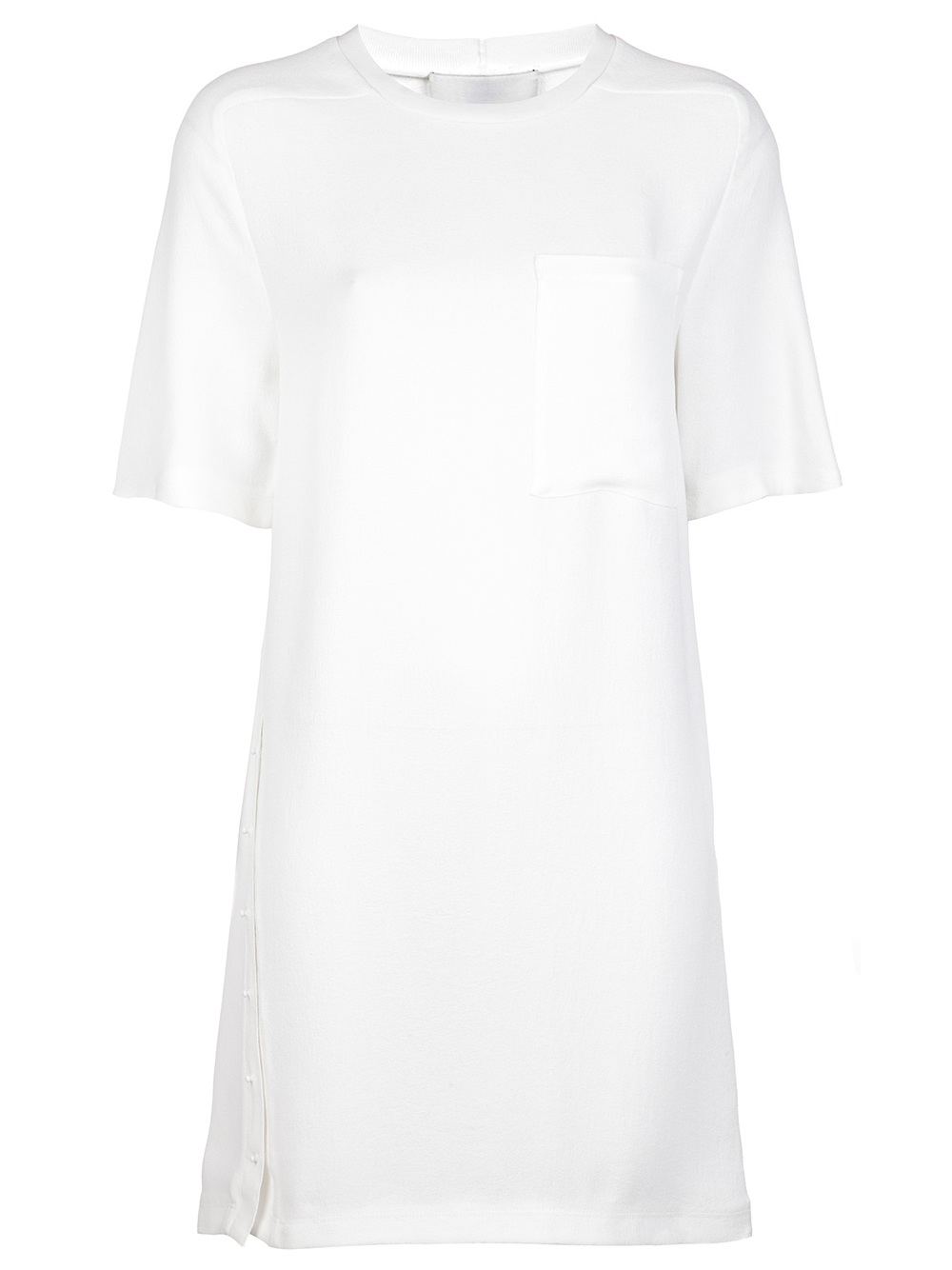 white silk t shirt dress